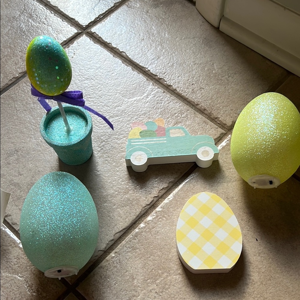Glittery Easter Egg Home Accent Set